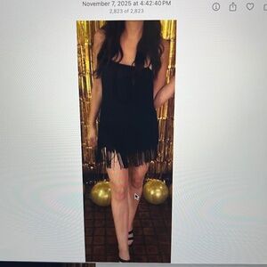 Forever 21 Black Fringe Flapper Mini Dress SIZE LARGE. Worn once.